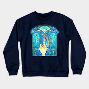 Art Nouveau stained glass window Crewneck Sweatshirt